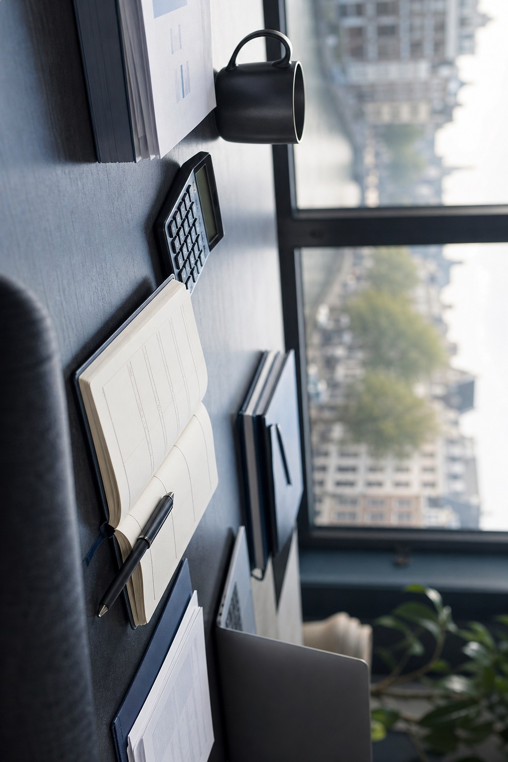 Zakelijke planning en administratie op een rustige werktafel